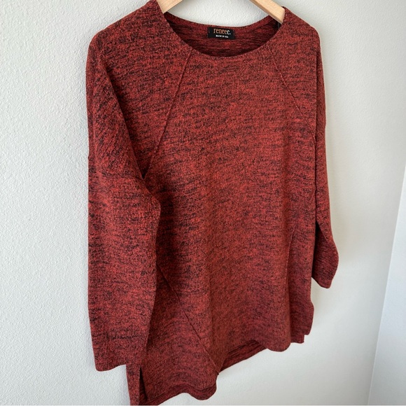Renee C Burnt/Rustic Orange/Red Cozy 3/4 Sleeve Top Size Medium - Picture 9 of 11